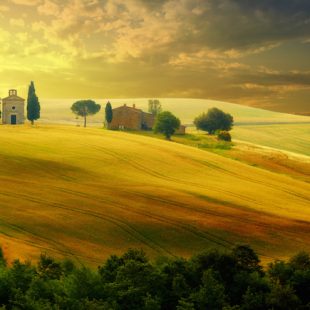 Landscape of Tuscany in August