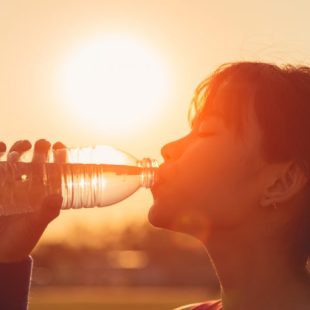 woman hydrating