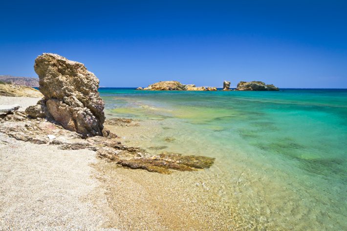 Blue lagoon of Vai beach on Crete, Greece
