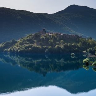 Garfagnana, Tuscany, Italy - Vagli di Sotto village on Lago di Vagli, Vagli lake