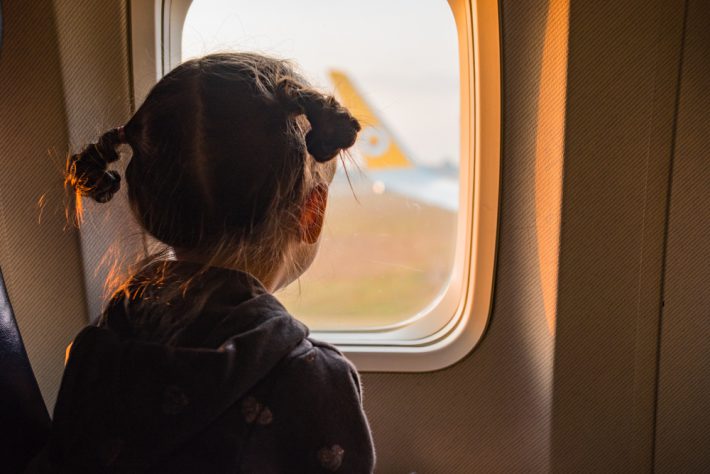 Child on a plane