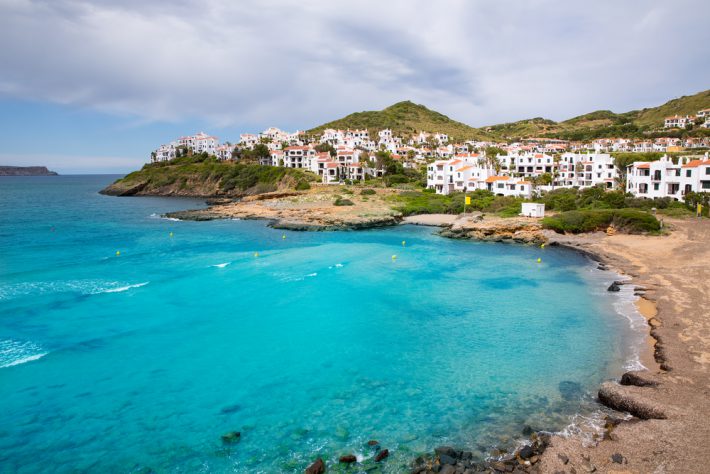 Beautiful view of Cala Fornells, seaside Majorca Spain, Balearic Islands.