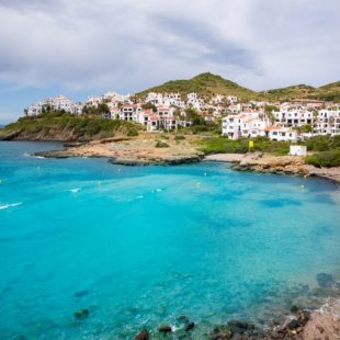 Beautiful view of Cala Fornells, seaside Majorca Spain, Balearic Islands.