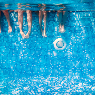 Family in the pool