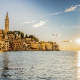 Old town of Rovinj Croatia during sunset