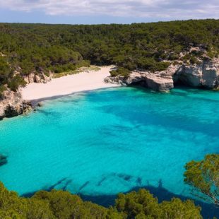 Cala Mitjana y Mitjaneta in Menorca Ciutadella at Balearic Islands