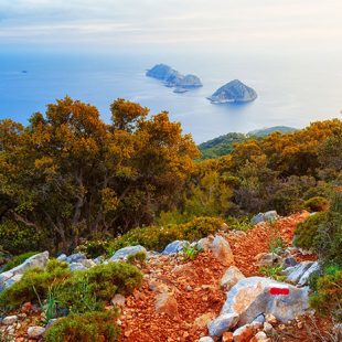 Top view from touristic hiking trail, Lycian way