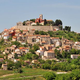 Medieval town Motovun on a top of a hill, Croatia.