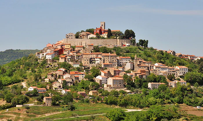 Medieval town Motovun on a top of a hill, Croatia.