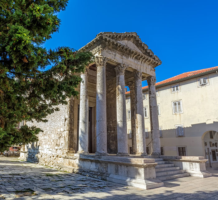 Roman temple of Augustus in Pula, Croatia.