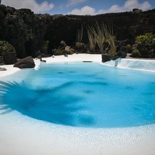 Interior swimming pool in Los Jameos del agua, Lanzarote Island