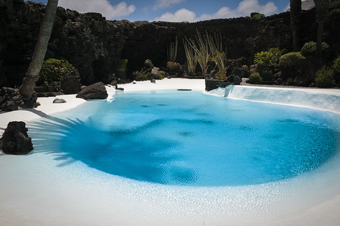 Interior swimming pool in Los Jameos del agua, Lanzarote Island