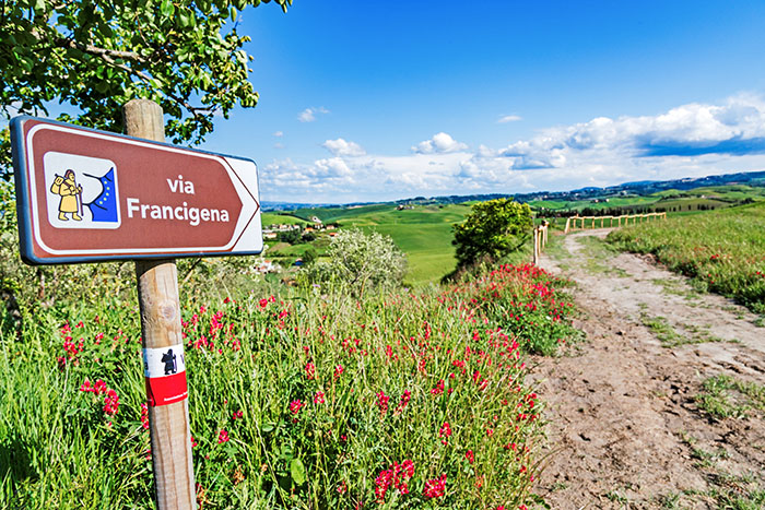 Via Francigena pilgrim path, Tuscany, Italy