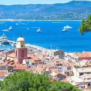 Panoramic view of the bay of Saint-Tropez, France