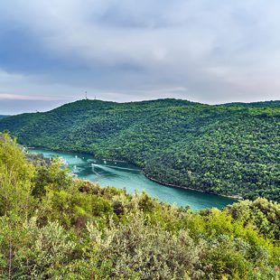 Limski Kanal (Limski Fjord) in Istria near Rovinj. Adriatic Sea, Croatia.