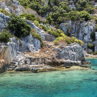 Ancient sunken city in Kekova, Kas, Antalya