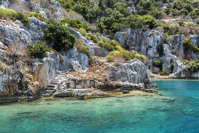 Ancient sunken city in Kekova, Kas, Antalya