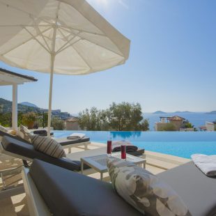 Enjoy spectacular views of Kalkan Bay from the stylish villa known as White Moon