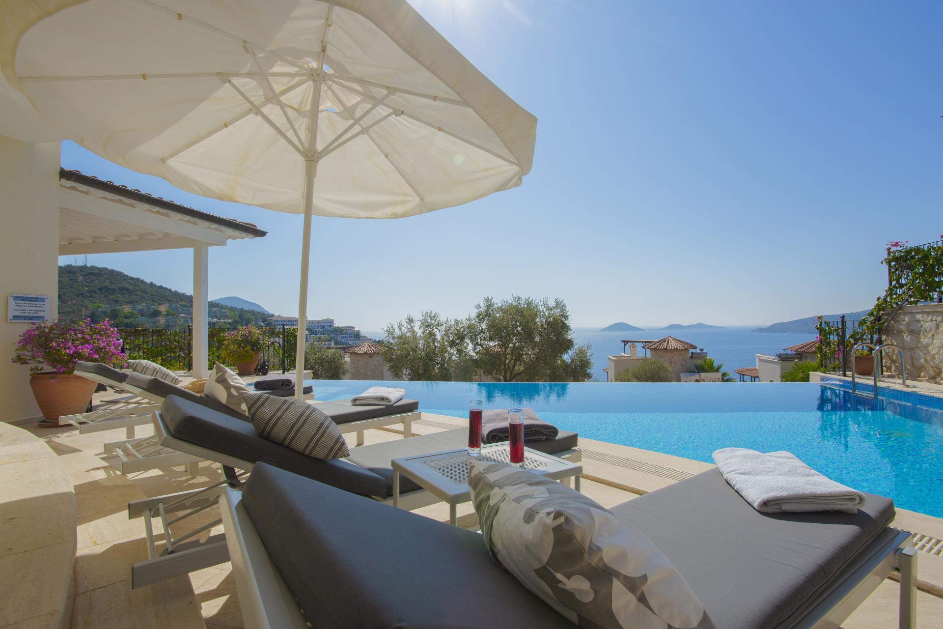 Enjoy spectacular views of Kalkan Bay from the stylish villa known as White Moon